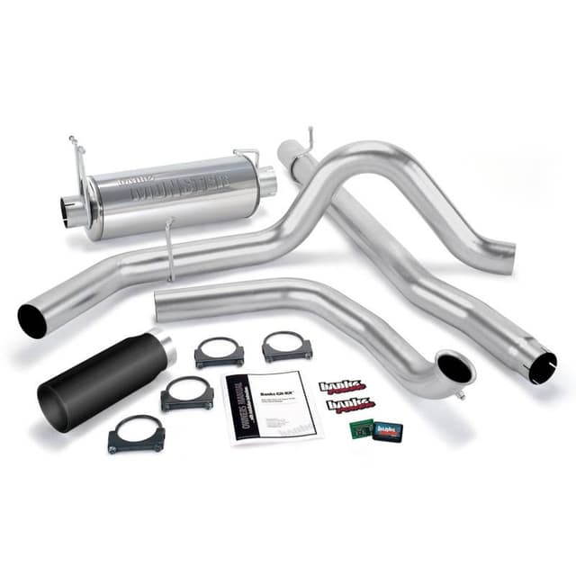 Banks Power 99 Ford 7.3L Truck w/Cat Conv Git-Kit - SS Single Exhaust w/ Black Tip - 47511-B