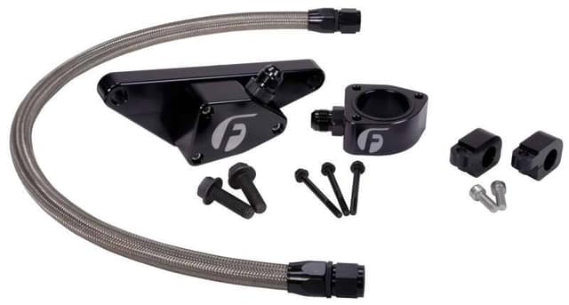 Fleece Performance 03-07 Manual Transmission Cummins Coolant Bypass Kit w/ SS Braided Line - FPE-CLNTBYPS-CUMMINS-MAN-SS