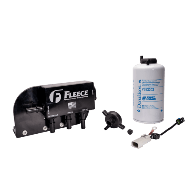 Fleece Performance 17-24 Ford F250-550 Powerstroke Under Bed Fuel Filter Assembly - FPE-FMC-UBFA-1724