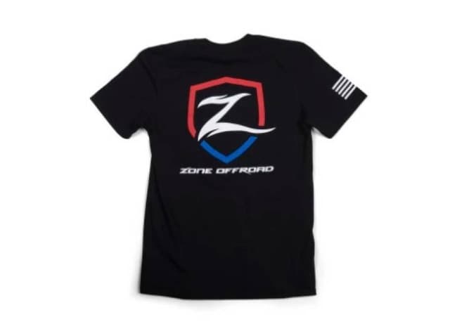 Zone Offroad Black Premium Cotton T-Shirt w/ Patriotic Zone Logos - XL - ZONU9162XL
