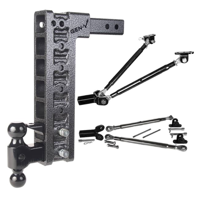 Gen-Y Mega Duty 2in Shank 15in Drop 16K Hitch w/Dual-Ball/Pintle Lock/Stabilizer Kit - GH-527
