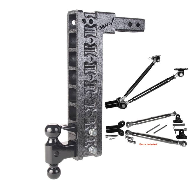 Gen-Y Mega Duty 2in Shank 17.5in Drop 16K Hitch w/Dual-Ball/Pintle Lock/Stabilizer Kit - GH-528
