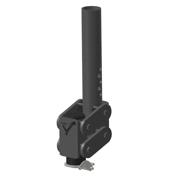 Gen-Y Spartan Torsion-Flex Gooseneck Coupler Manual Latch 5in Offset 4in RD Tube w/GH 097 Pin - GH-7002