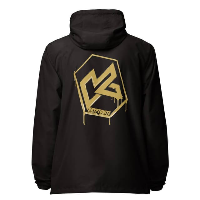 KRYPTONITE 'DRIPPING GOLD' WINDBREAKER - Black, Xtra Small