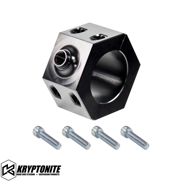KRYPTONITE FORD SUPER DUTY F250/F350 DEATH GRIP STEERING STABILIZER ADAPTER KIT 2008-2024 - Fox ATS or Other Eyelet Mounted Stabilizer for Kryptonite Drag Link