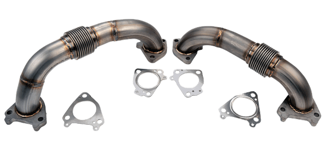 Wehrli 2001-2004 LB7 Duramax 2" Stainless Twin Turbo Up Pipe Kit for OEM or WCFab Manifolds w/ Gaskets