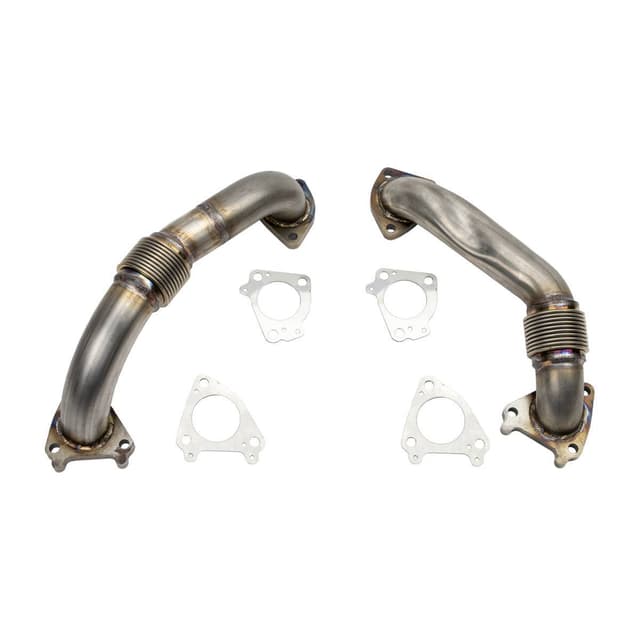 Wehrli 2001-2004 LB7 Duramax 2" Stainless Single Turbo Up Pipe Kit for OEM or WCFab Manifolds w/ Gaskets