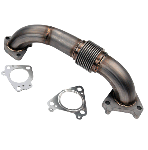 Wehrli 2001-2004 LB7 Duramax 2" Stainless Twin Turbo Style Pass Side Up Pipe for OEM or WCFab Manifold with Gaskets