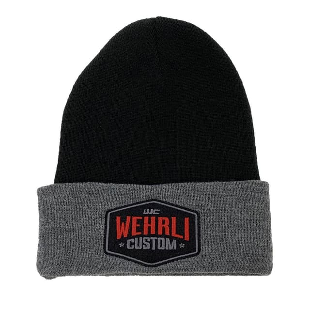 Wehrli Beanie Hat Black & Grey - Badge