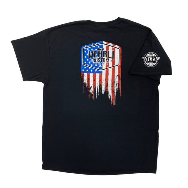 Wehrli Men's T-Shirt- Flag Logo Black