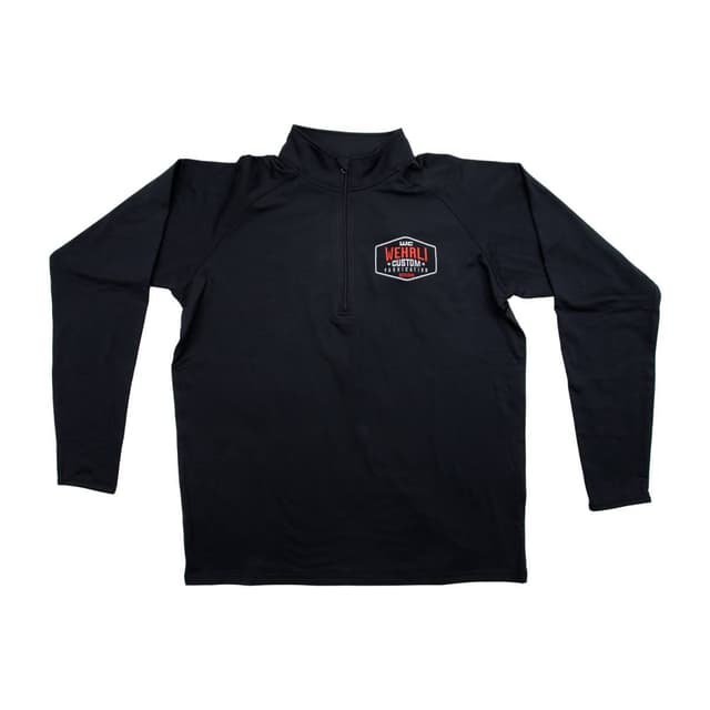 Wehrli Mens Quarter Zip Badge Logo Sport Pullover Shirt