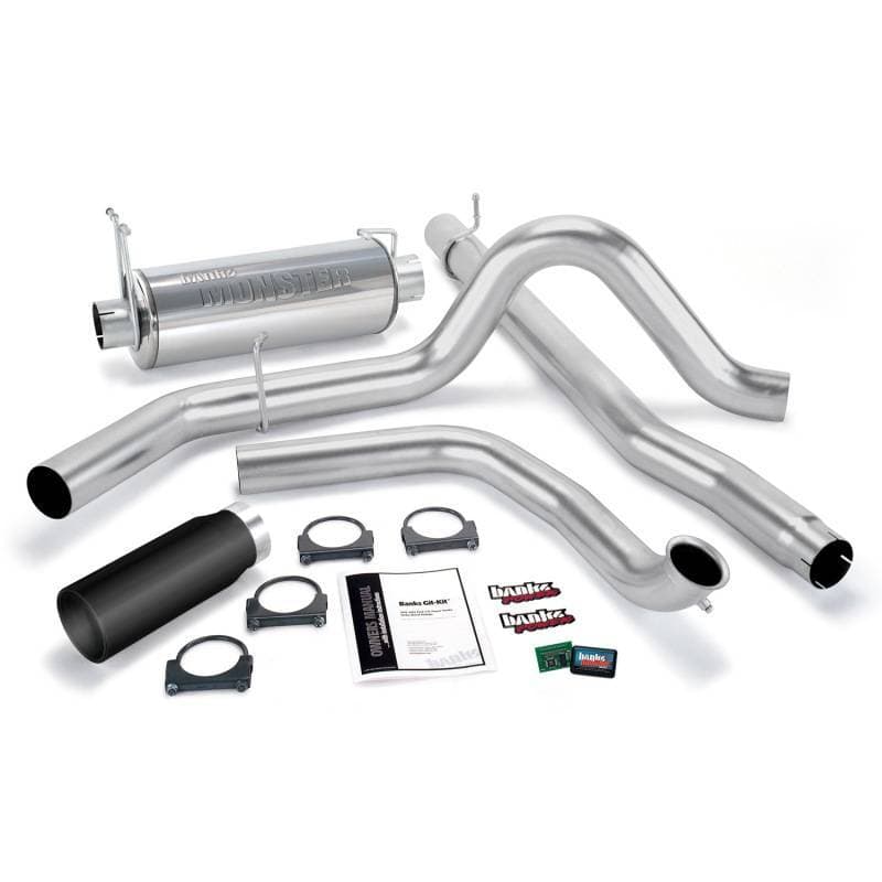 Banks Power 99 Ford 7.3L Truck w/Cat Conv Git-Kit - SS Single Exhaust w/ Black Tip - 47511-B