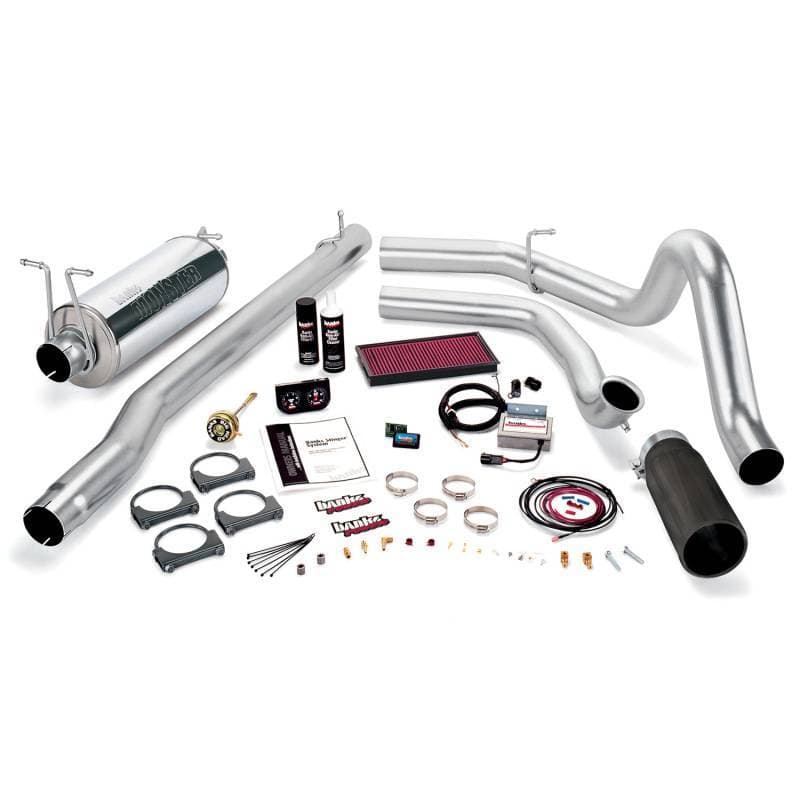 Banks Power 99.5 Ford 7.3L F250/350 Auto Stinger System - SS Single Exhaust w/ Black Tip - 47531-B