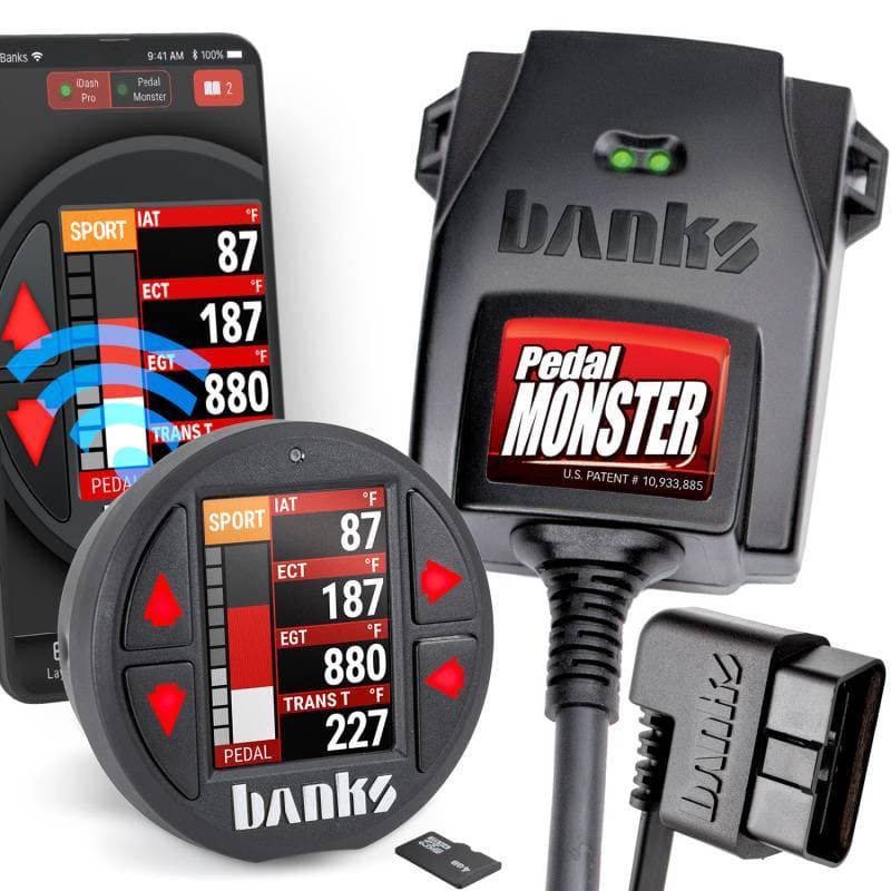Banks Power Pedal Monster Kit Yazaki 090 II Sealed Series 6-Way CONFIG 1 PM-12 With iDash Data Pro - 64348-P