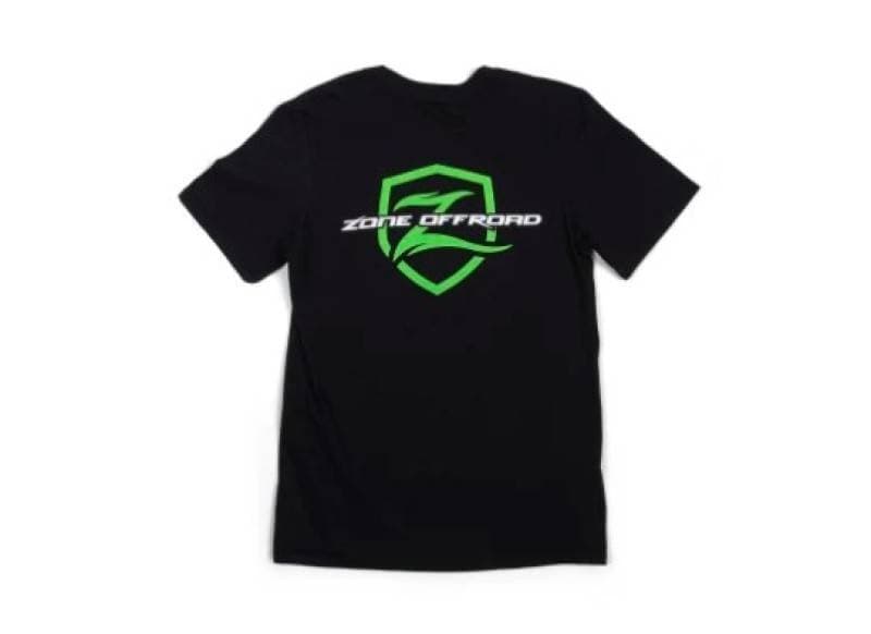 Zone Offroad Black Premium Cotton T-Shirt - Green Logo - 3XL - ZONU91603XL