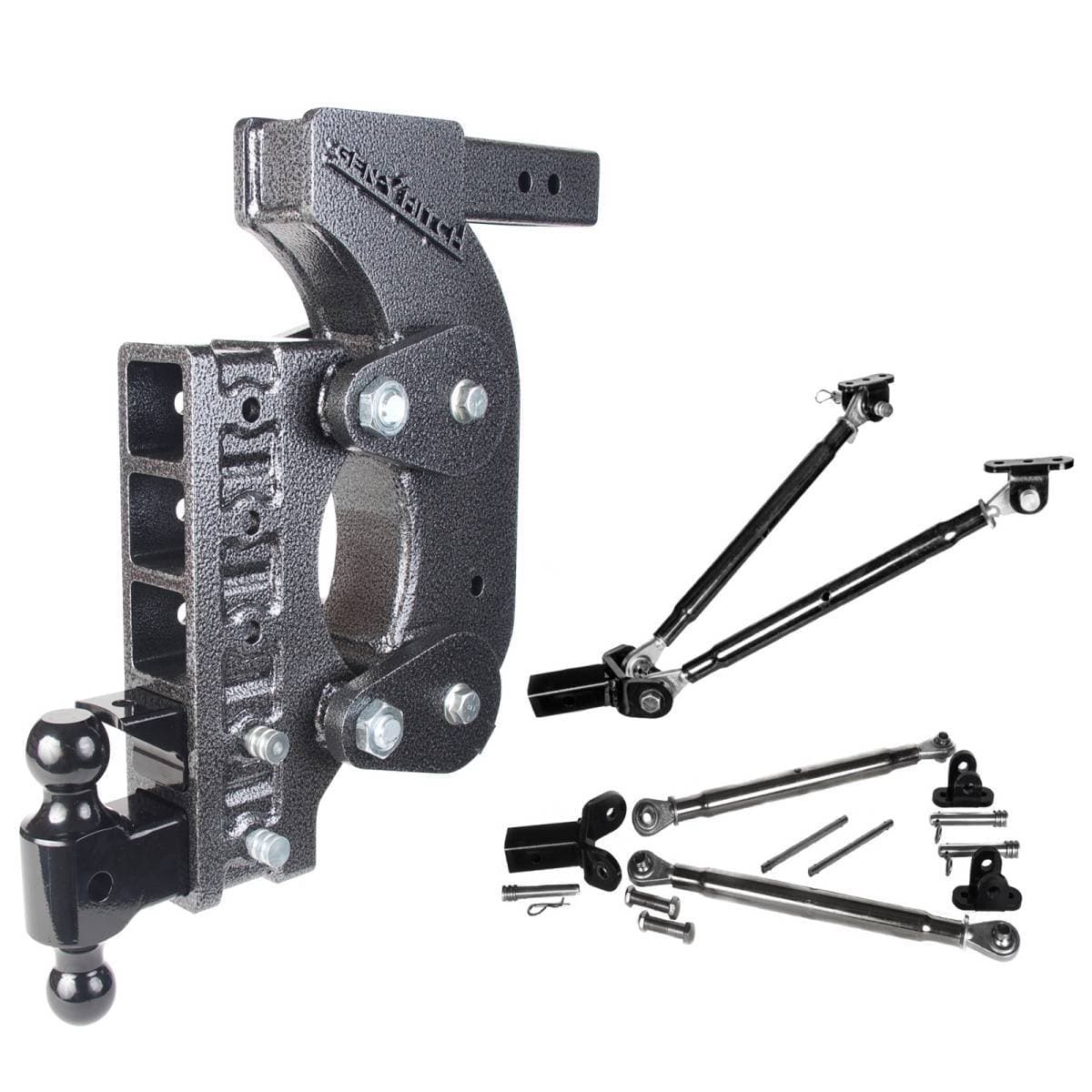 Gen-Y The Boss Torsion-Flex 2.5in Receiver 18in Drop Hitch w/Dual-Ball/Pintle Lock/Stab Kit - GH-1525