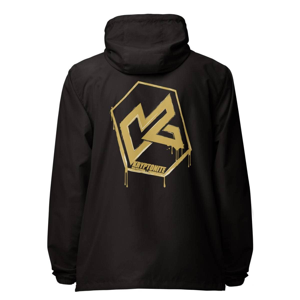 KRYPTONITE 'DRIPPING GOLD' WINDBREAKER - Black, Large