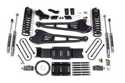 BDS Suspension 2019-2024 Ram 3500 4" Radius Arm Suspension Lift, 3" Rear, Block, Gas w/o overlo - BDS1700FPE
