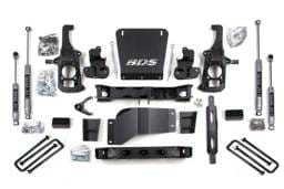 BDS Suspension 2011-2019 GM 2500HD/3500HD 4wd 6.5" Suspension Lift Kit, 4" Rear, Block - Fox 2. - BDS1827FS