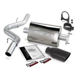 Banks Power 00-03 Jeep 2.5/4.0L Wrangler w/ 2-Bolt Cat Monster Exh Sys - SS Single Exh w/ Blk Tip - 51313-B