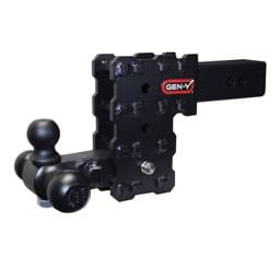Gen-Y Phantom-X 2.5in Solid Shank 5in Drop 1.6K TW 16K Hitch w/GH-052 Tri-Ball Mount - GH-2433X