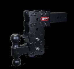 Gen-Y Phantom-X 2.5in Solid Shank 7.5in Drop 1.6K TW 16K Hitch w/GH-051 Dual-Ball & GH-032 Pintle LK - GH-2424X