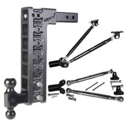 Gen-Y Mega Duty 2in Shank 15in Drop 2K TW 16K Hitch w/GH-051 Dual-Ball/GH-0100 Stabilizer Kit - GH-517