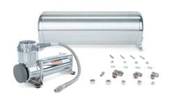 Air Lift 18in FLO Tank w/ Viair 444c Compressor (Incl. Fittings & Tank Mounting Hardware) - 27762