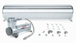 Air Lift 28in FLO Tank w/ Viair 444c Compressor (Incl. Fittings & Tank Mounting Hardware) - 27764
