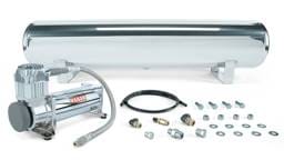 Air Lift 4 Gal. Polished Tank w/ Viair 444c Chrome Compressor (Incl. Fittings & Mounting Hardware) - 27802