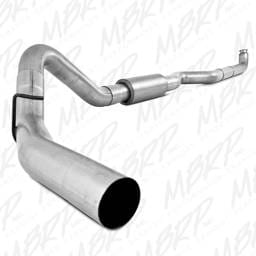 MBRP 01-04 Chevrolet 2500/3500 6.6L Duramax Aluminized Steel 4 Inch Downpipe Back Single Side Exit - S6005P