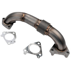 Wehrli 2001-2004 LB7 Duramax 2" Stainless Twin Turbo Style Pass Side Up Pipe for OEM or WCFab Manifold with Gaskets