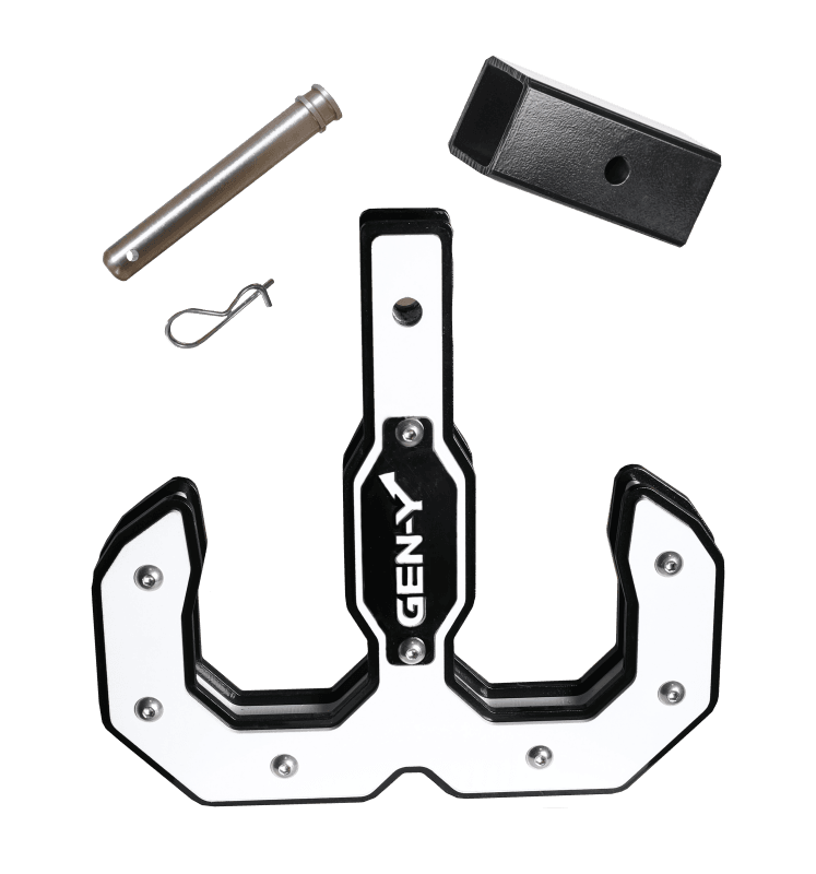 Gen-Y Hulk 2.0 16K Tow Hook 2in Shank w/GH-009 Reducer Sleeve/GH-099 Pin/GH-011 Clip - Black/White - GH-0071-W