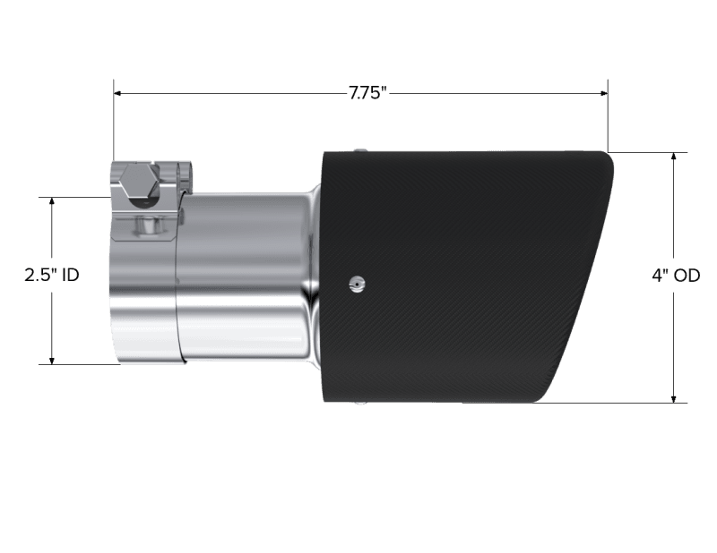 MBRP Universal Carbon Fiber Tip 4in OD / 2.5in Inlet / 7.7in L - T5123CF