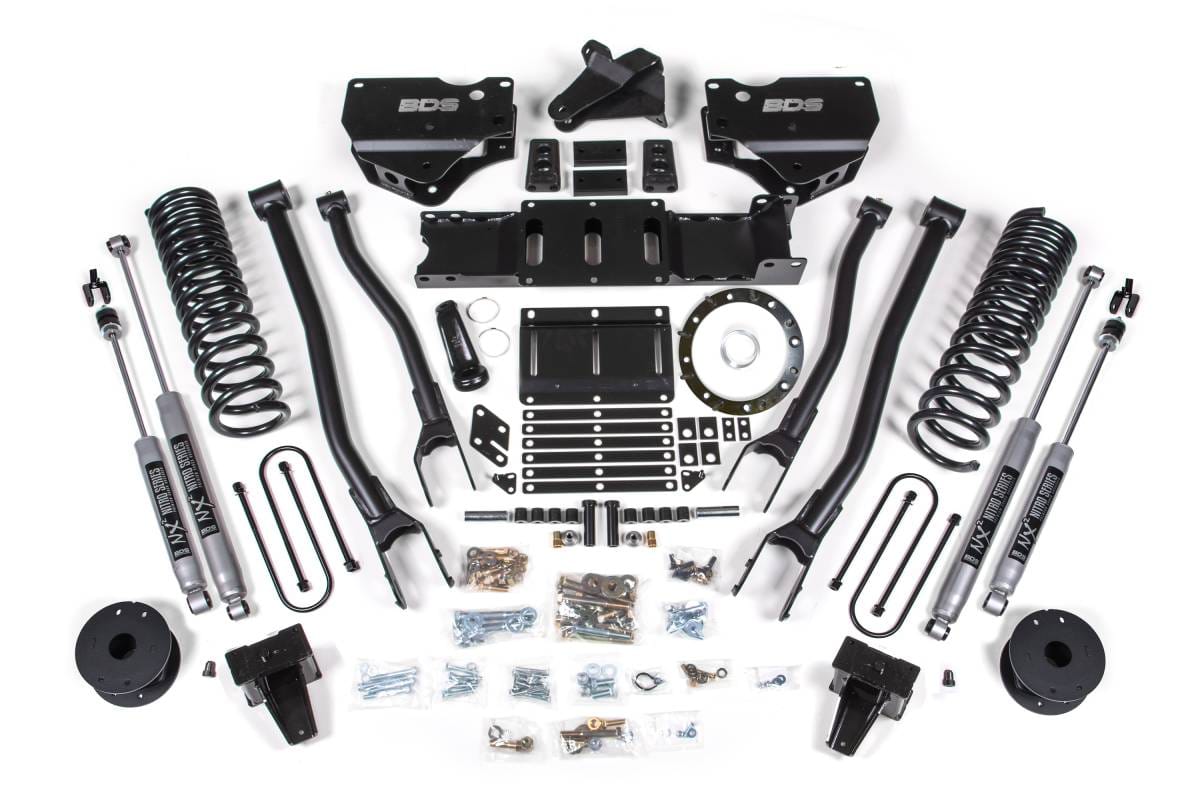 BDS Suspension 2019-2024 Ram 3500 6" 4-Link Diesel - 5" Rear Block w/ Air Bag - 6 Bolt T- Case - BDS1732FS