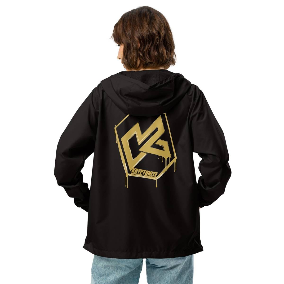 KRYPTONITE 'DRIPPING GOLD' WINDBREAKER - Black, Small - KRY5148030_15918