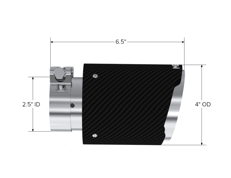 MBRP Universal Carbon Fiber Tip 4in OD/2.5in Inlet/6.5in L - T5176CF image 3