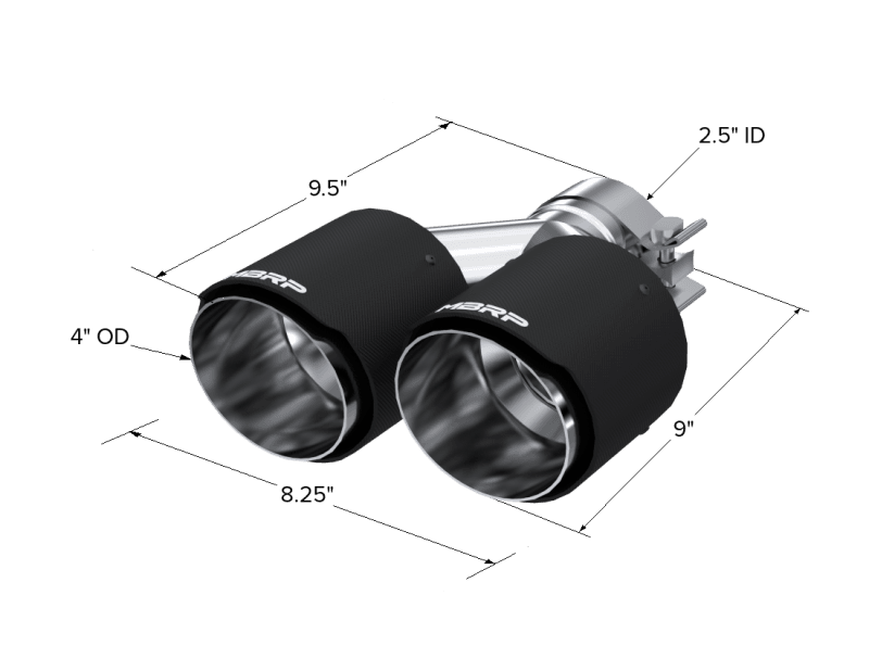 MBRP Universal Carbon Fiber Dual Tip 4in OD/2.5in Inlet - T5177CF image 3