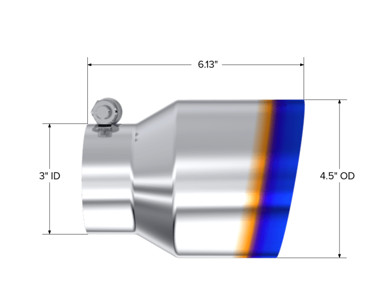 MBRP Universal Stainless Steel Dual Wall Tip 4.5in OD/3in Inlet/6.13in L - T5180BE image 3