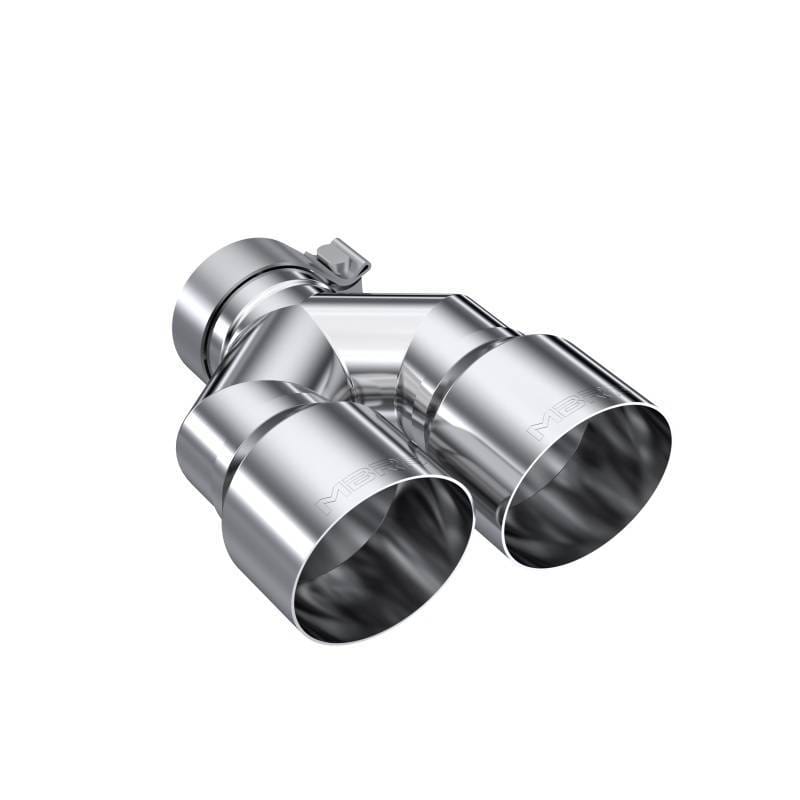 MBRP 3in ID / Dual 4in OD Out Staggered L 9.37in / R 9.87in Single Wall T304 SS Univ Exhaust Tip - T5183 image 2