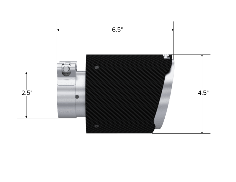 MBRP Universal Carbon Fiber Tip 2.5in ID / 4.5in OD Out / 6.5in Length Angle Cut Dual Wall - T5191CF image 2