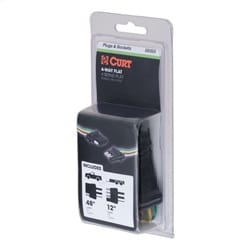 4-Way Flat Connector Plug/Socket with 12in./48in. Wires (Packaged)