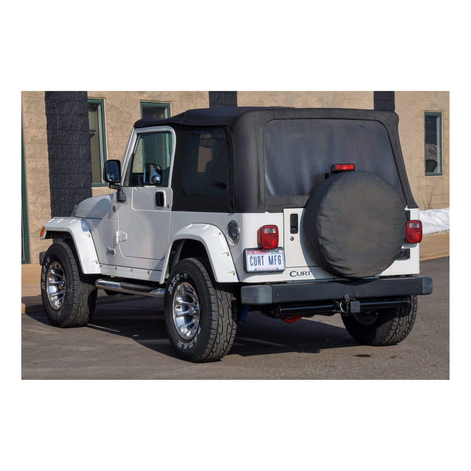 Class 3 Trailer Hitch; 2in. Receiver; Select Jeep Wrangler TJ (Round Tube Frame) thumbnail 2