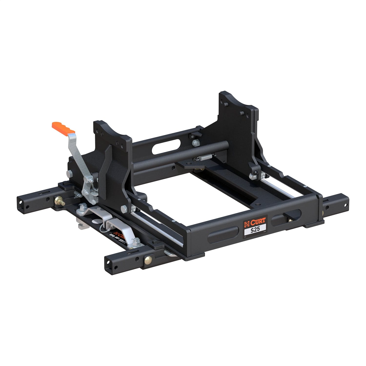 S25 5th Wheel Slider w/Puck System Adapter with Rails; Select Chevy; Ford; GMC