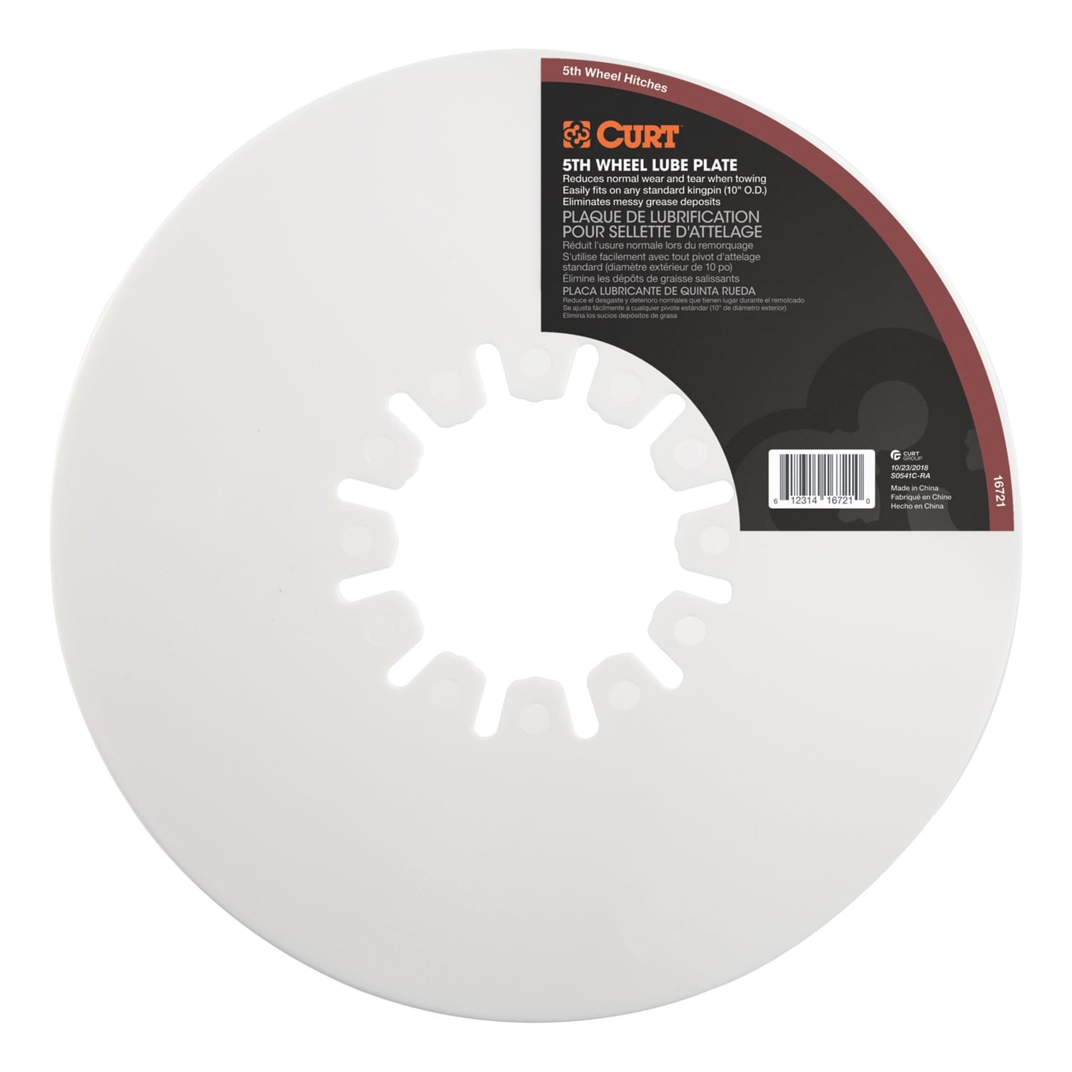 10in. 5th Wheel Lube Plate
