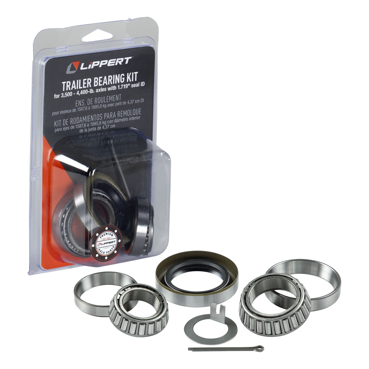 Trailer Bearing Replacement Kit; 3;500-lb. Axles