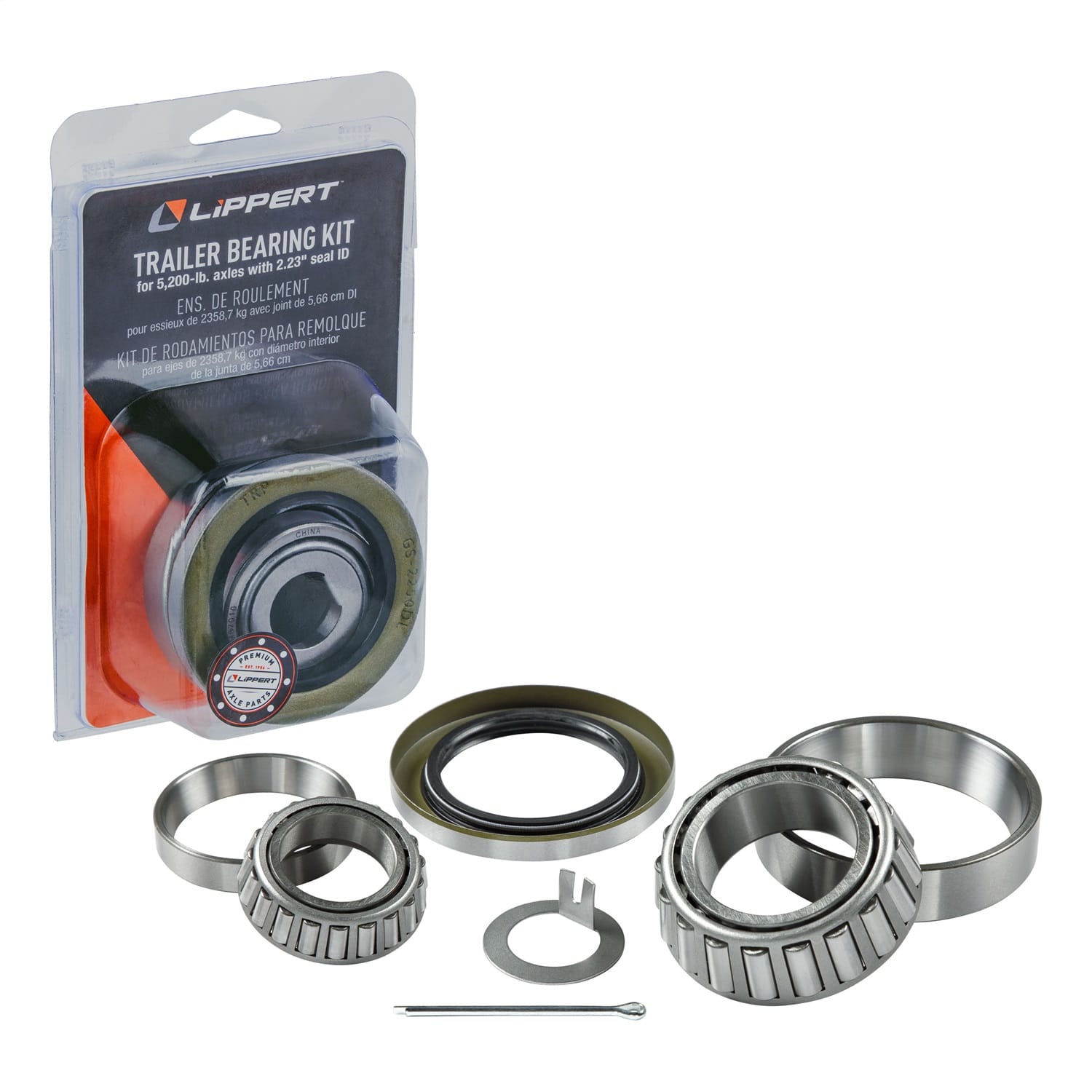 Trailer Bearing Replacement Kit; 5;200-lb. Axles