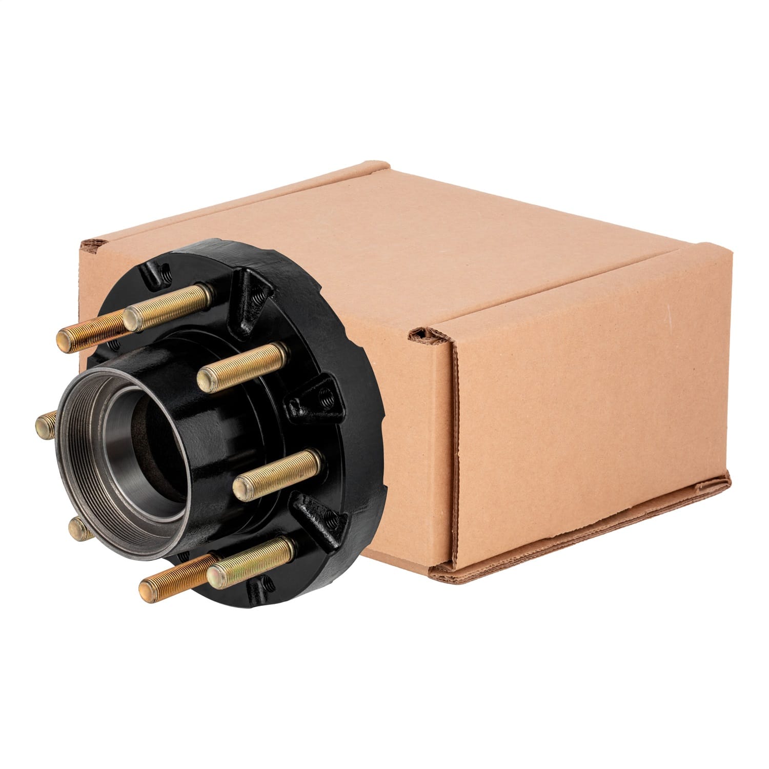 Short Threaded Idler Hub Assembly with Races/Wheel Studs; 10;000-lb. Axles