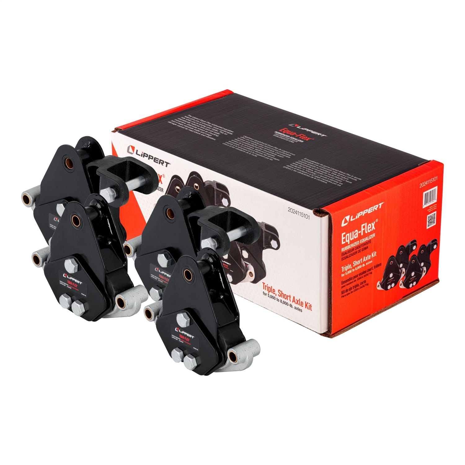Equa-Flex Rubberized Equalizer Short Triple Axle Kit; 5;000-8;000-lb. Axles