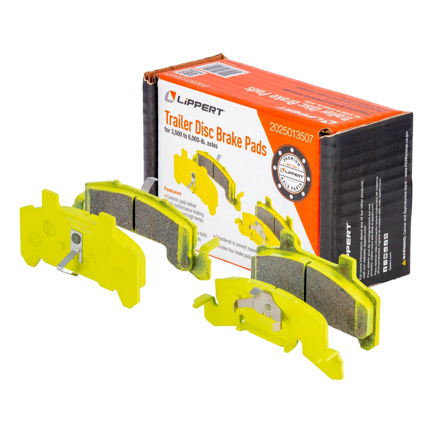 Trailer Disc Brake Pads; 3;500-6;000-lb. Axles; 4 Pack